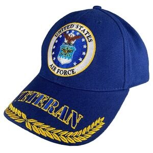 Eagle Emblems US Air Force Veteran Hat Embroidered Blue Cotton Cap OSFM Mens